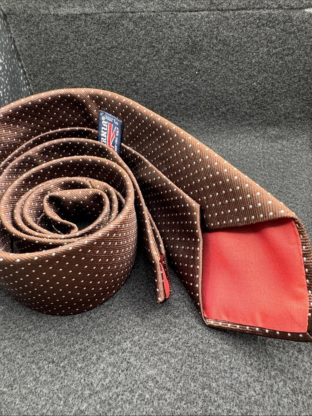 Men's Brown Polka Dot Tie - Refined Dress Accessory
